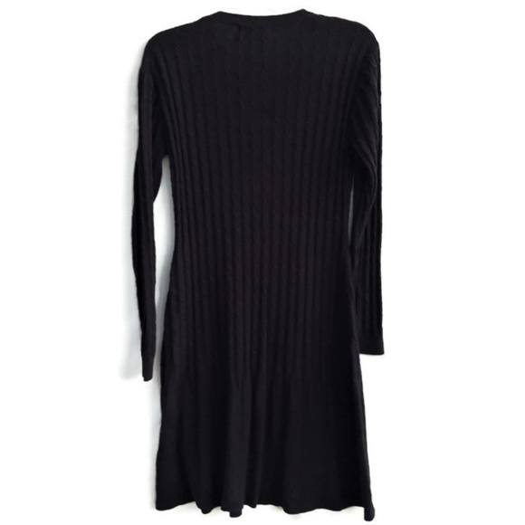 Casual Corner Annex Black Cable Knit Sweater Dress Vintage Office S - Picture 3 of 5